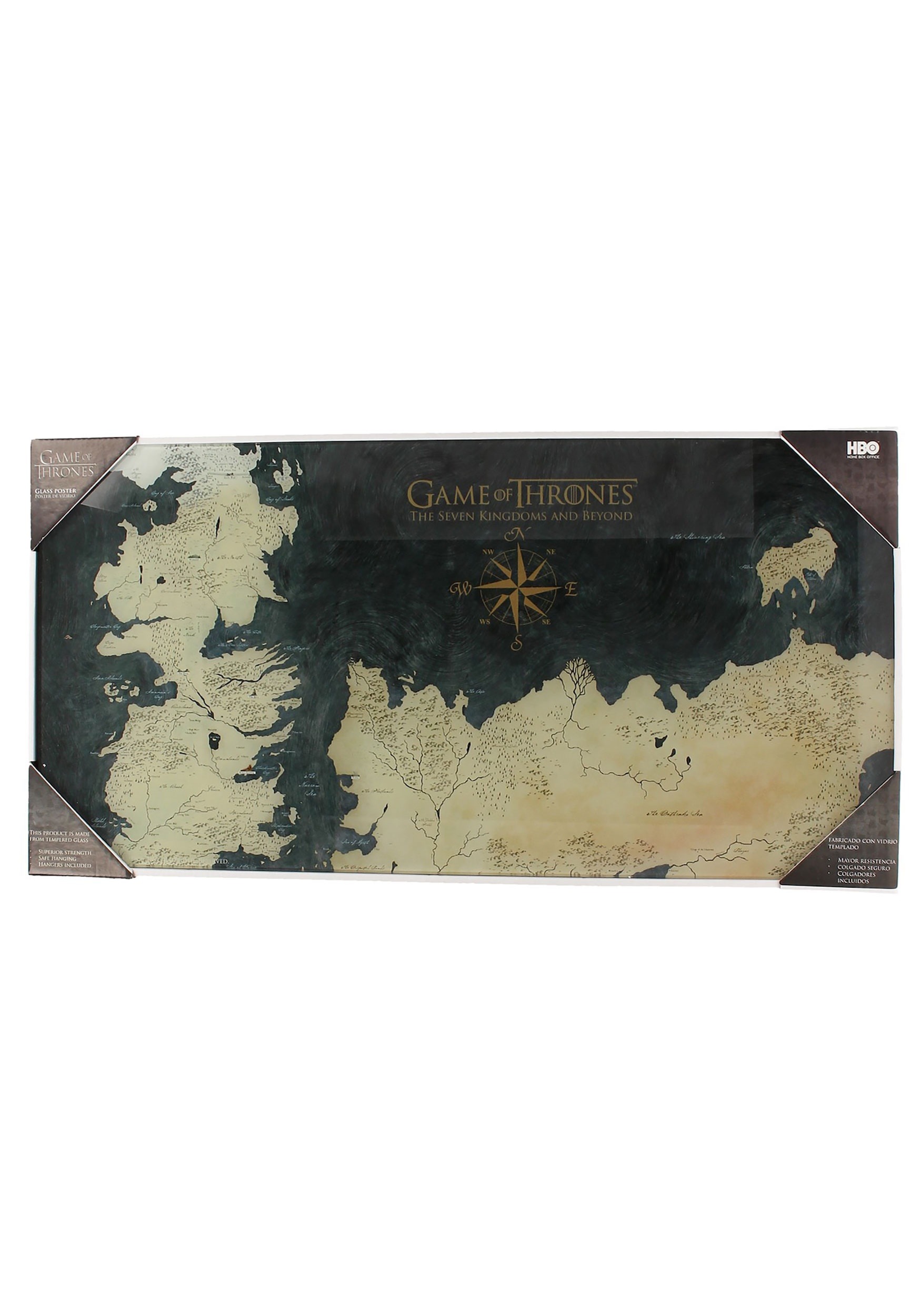 Game of Thrones - Westeros Map Tempered Glass Poster
