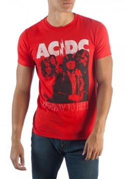 Mens ACDC Highway To Hell Red T Shirt