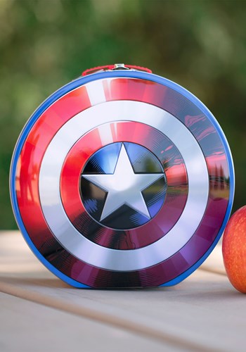 Marvel Captain America Shield Shaped Lunch Tin Tote