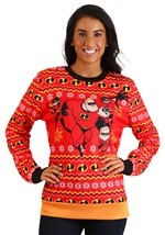 Adult The Incredibles Red Ugly Christmas Sweater Alt 1