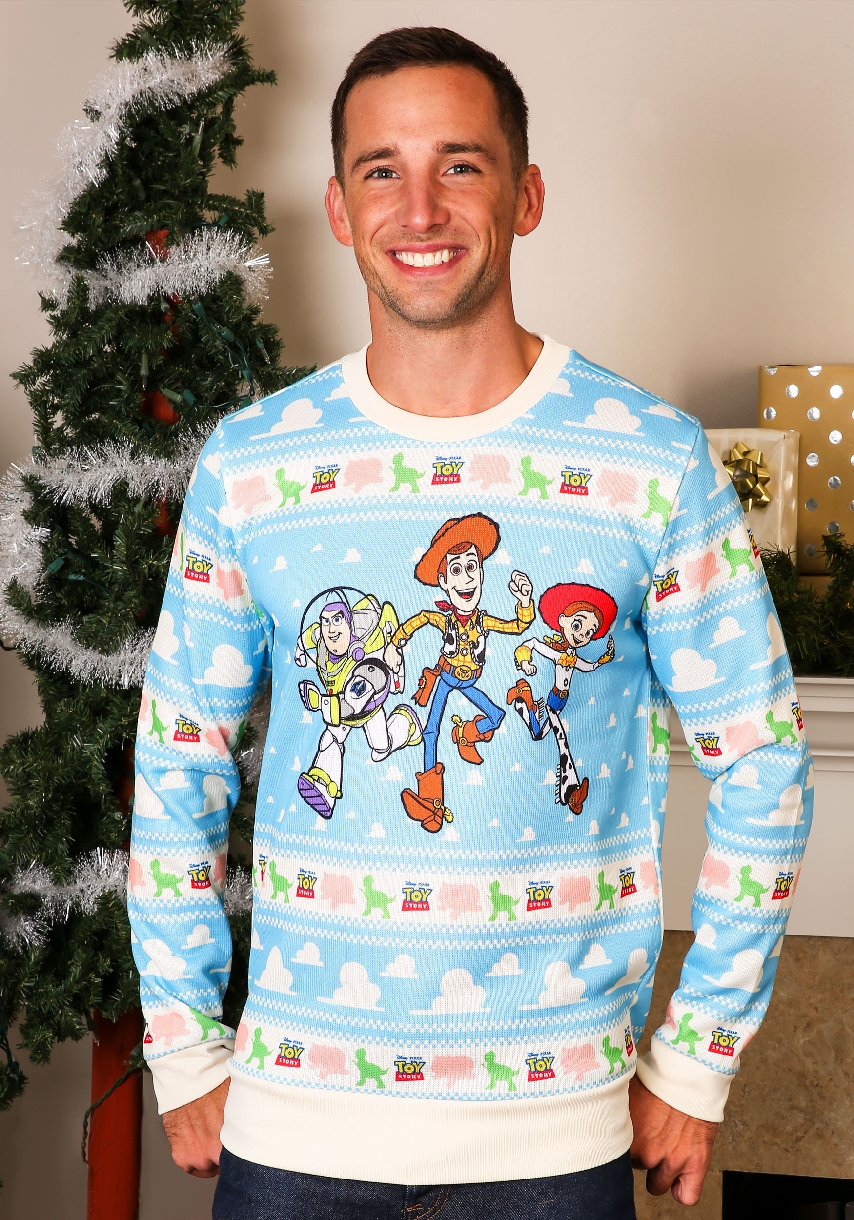 Toy Story Light Blue Ugly Christmas Sweater for Adults 