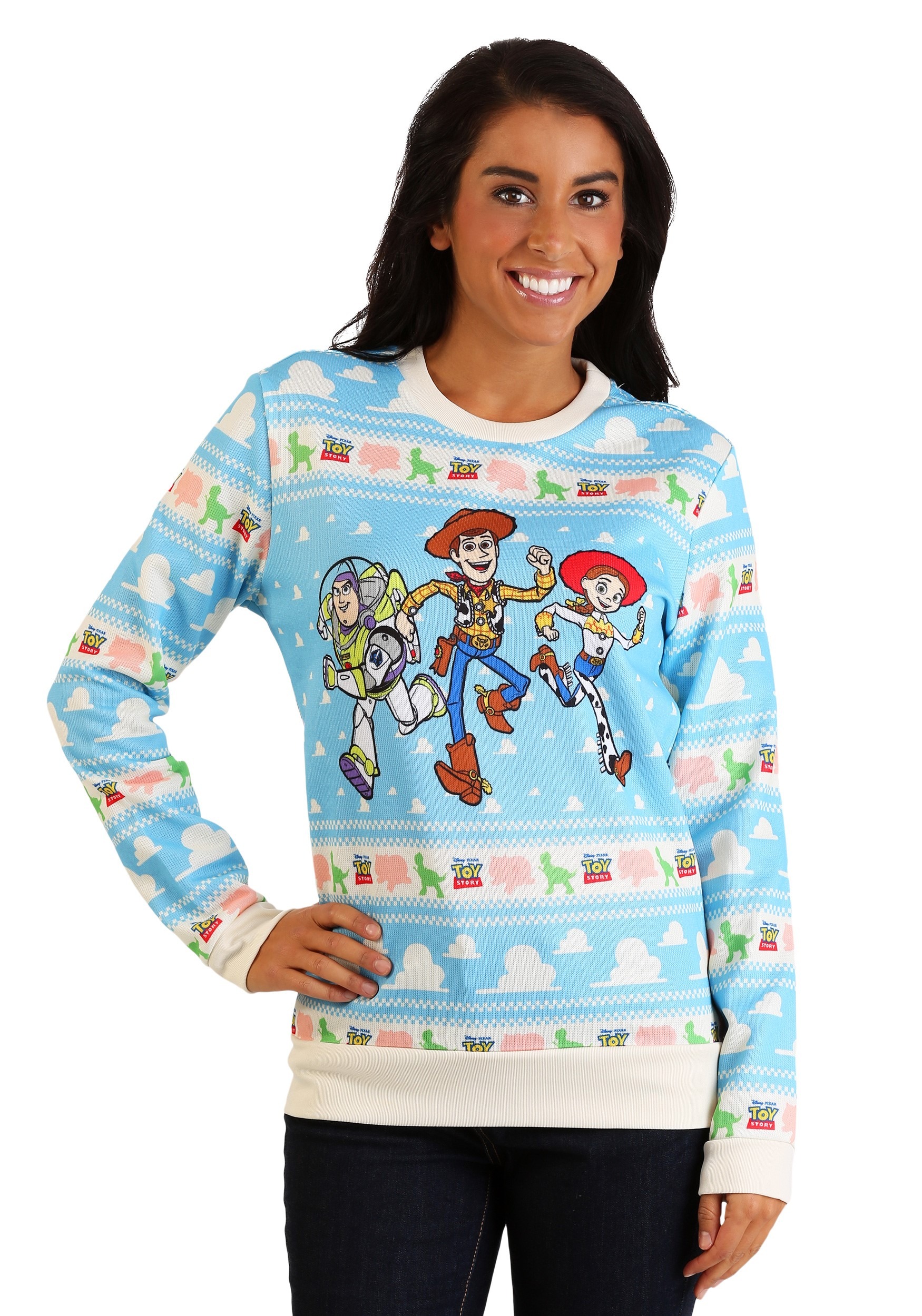 Adult Toy Story Light Blue Ugly Christmas Sweater