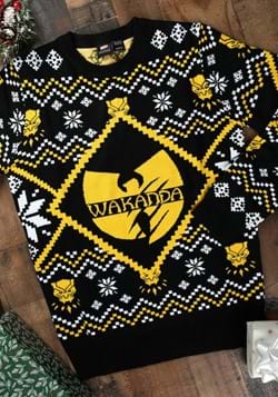 Black Panther Wakanda Intarsia Knit Ugly Christmas Sweater-0