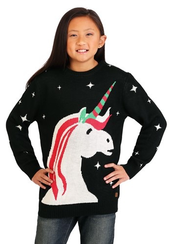 Youth Tipsy Elves Christmas Unicorn Ugly Christmas Sweater