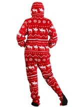 Adult's Ugly Christmas Nordic Moose Hooded Onesie Back