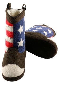 America Cowboy Boot Adult Slippers