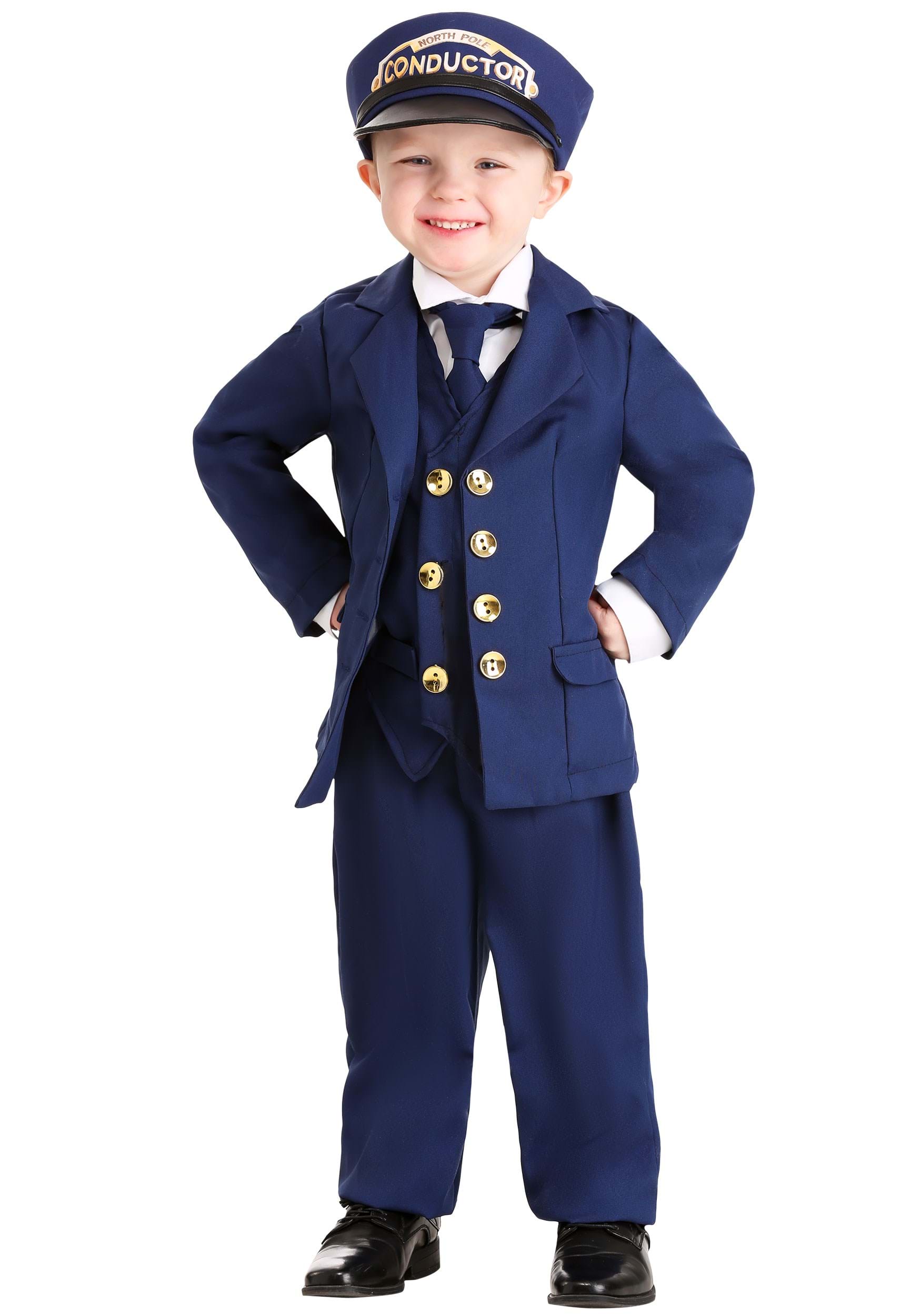 Photos - Fancy Dress North FUN Costumes  Pole Train Conductor Costume for Toddlers Blue/Whit 