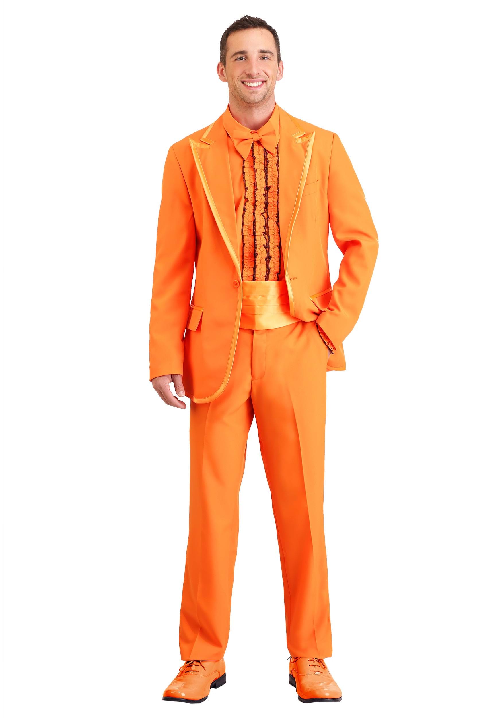 Photos - Fancy Dress FUN Costumes Adult Orange Tuxedo Costume | Men's Suits Orange FUN0216AD