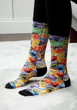 Adult Sesame Street Characters All Over Sublimated Socks-1