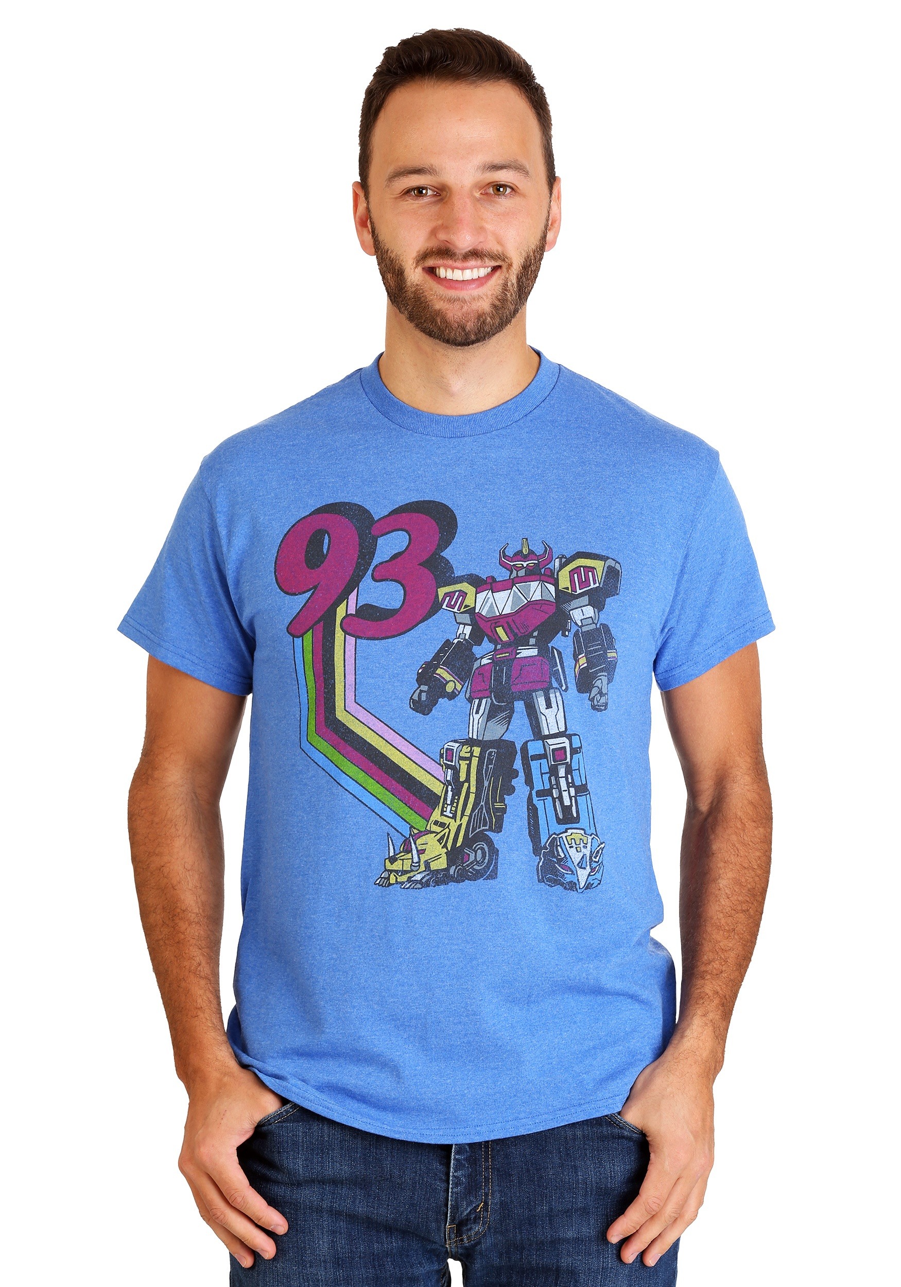 Power Rangers Megazord 93 Royal Blue Heather Mens T-Shirt
