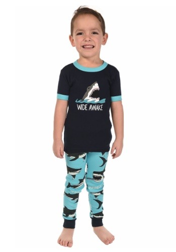 Wide Awake Shark Short Sleeve Kids Pajama Set