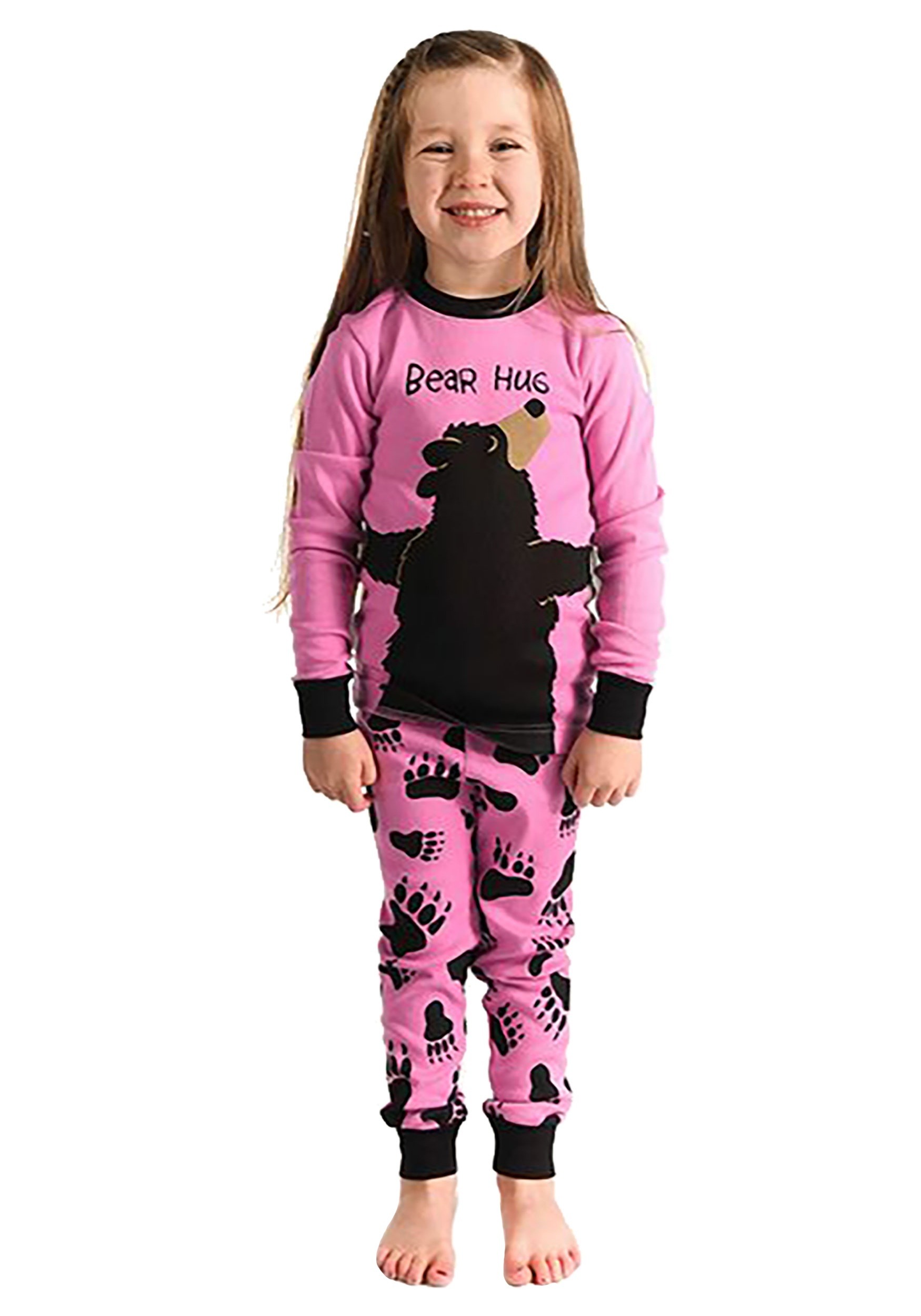 Girls Bear Hug Long Sleeve Pajama Set