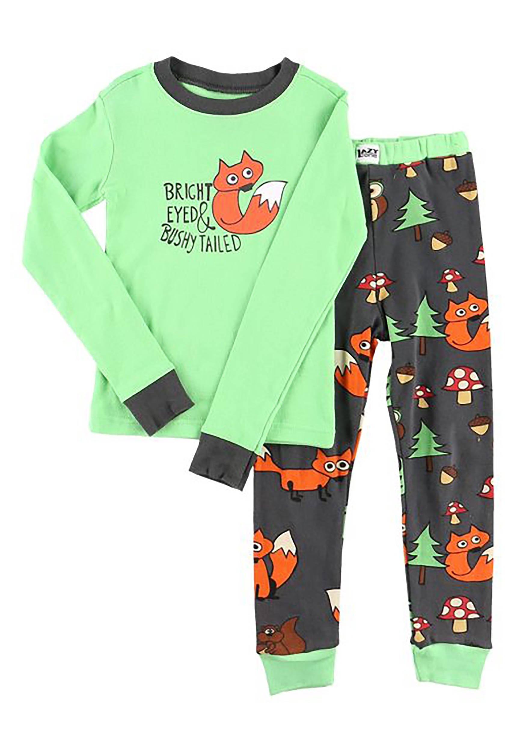 Kids Bright Eyed and Bushy Tailed Fox Long Sleeve Pajama Set