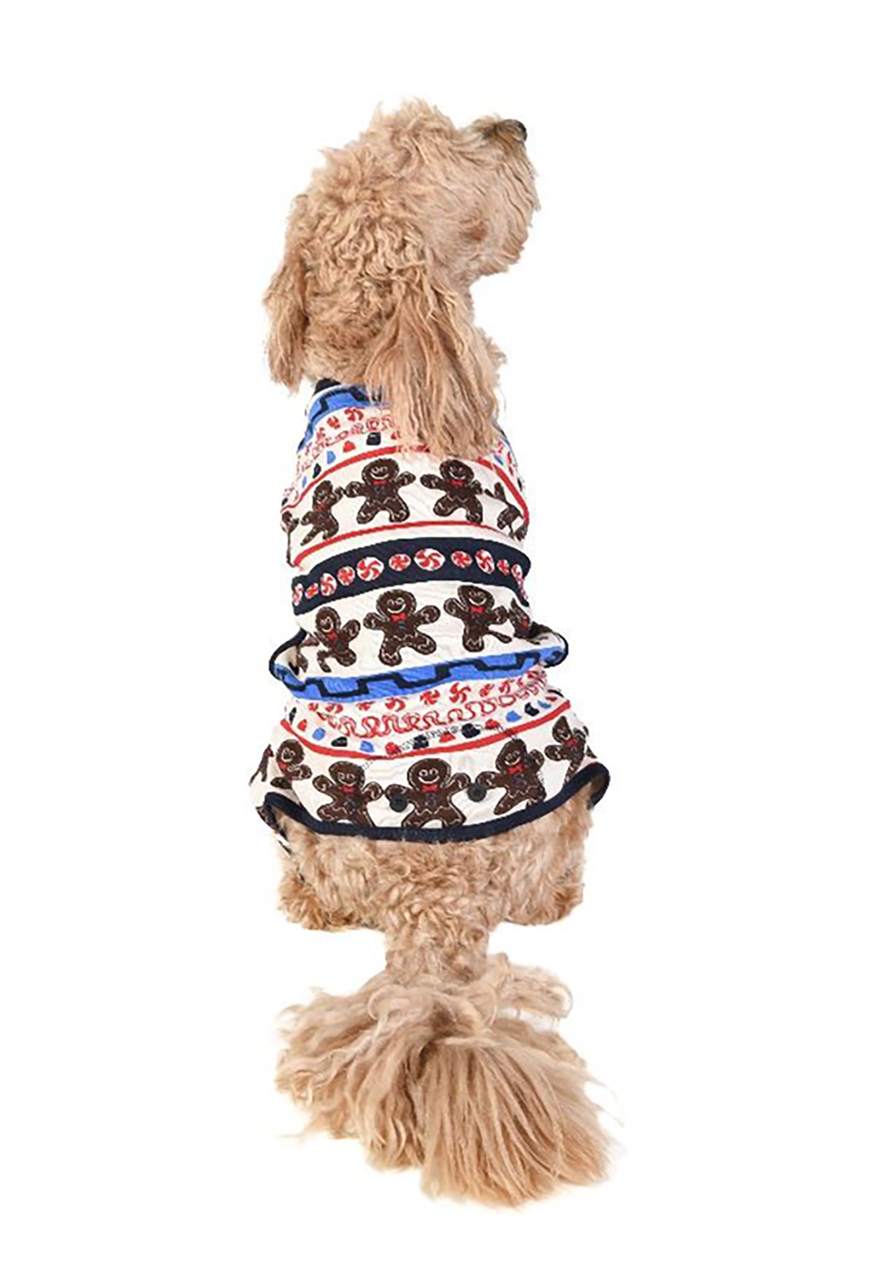Sweet Cheeks Gingerbread Pajama Flapjacks For Dogs , Christmas Pet Costumes