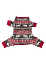 Moose Fair Isle Pattern Dog Pajama Flapjacks Alt2