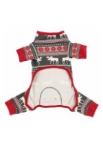 Moose Fair Isle Pattern Dog Pajama Flapjacks Alt2