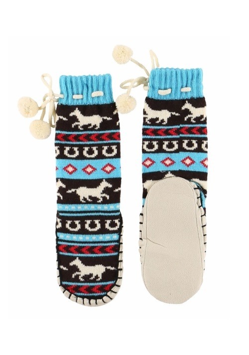 Kids Horse Fair Isle Mukluk Slipper