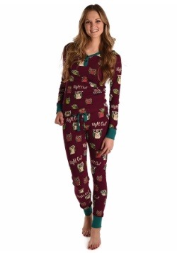 Womens Night Owl Thermeez Purple Pajama Set