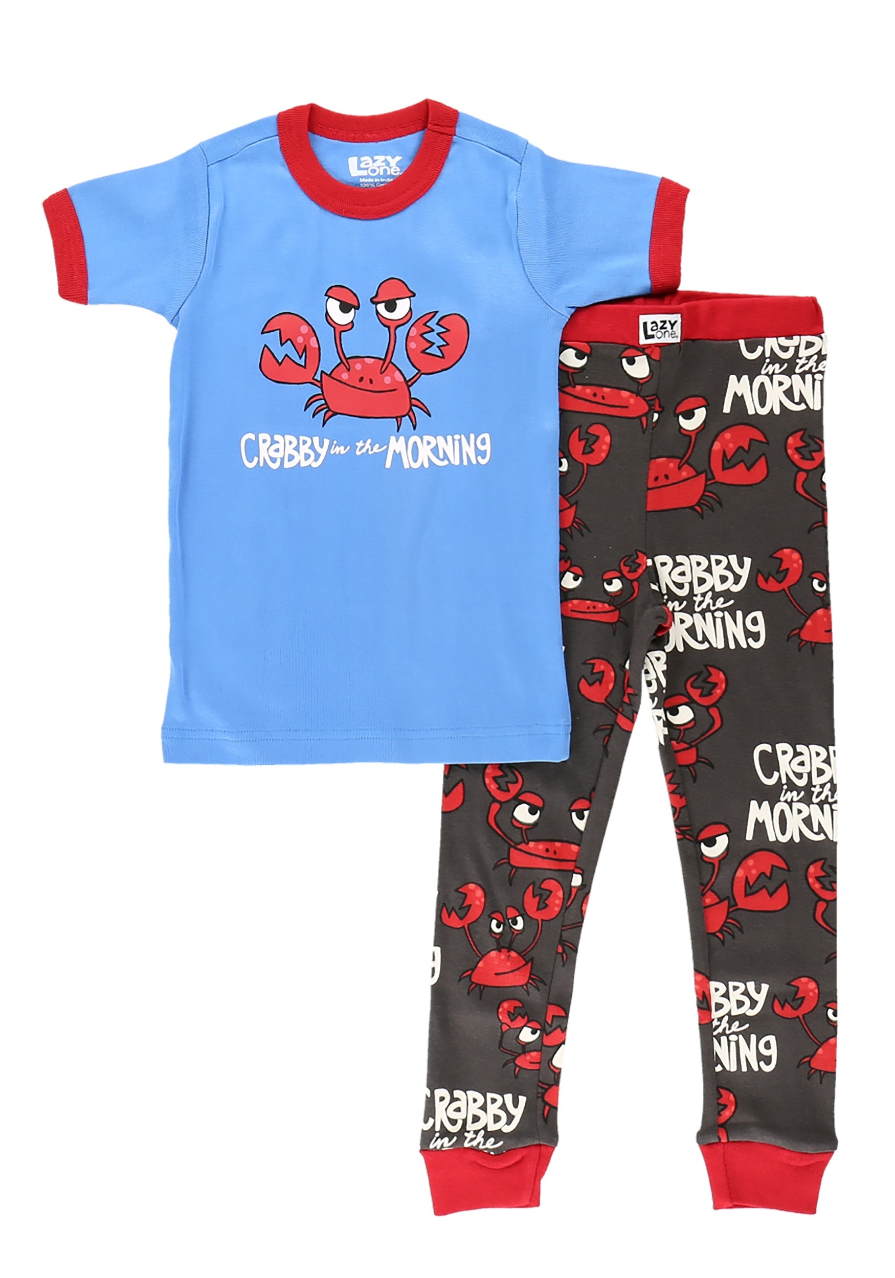 Crabby in the Morning Short Sleeve Pajama Set for Kids
