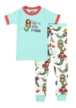 Kids Sea You in the Morning Mermaid Short Sleeve Pajamas