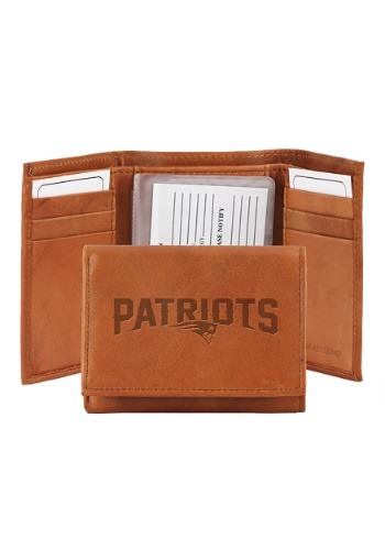 NFL New England Patriots Genuine Leather Tri-Fold Wallet