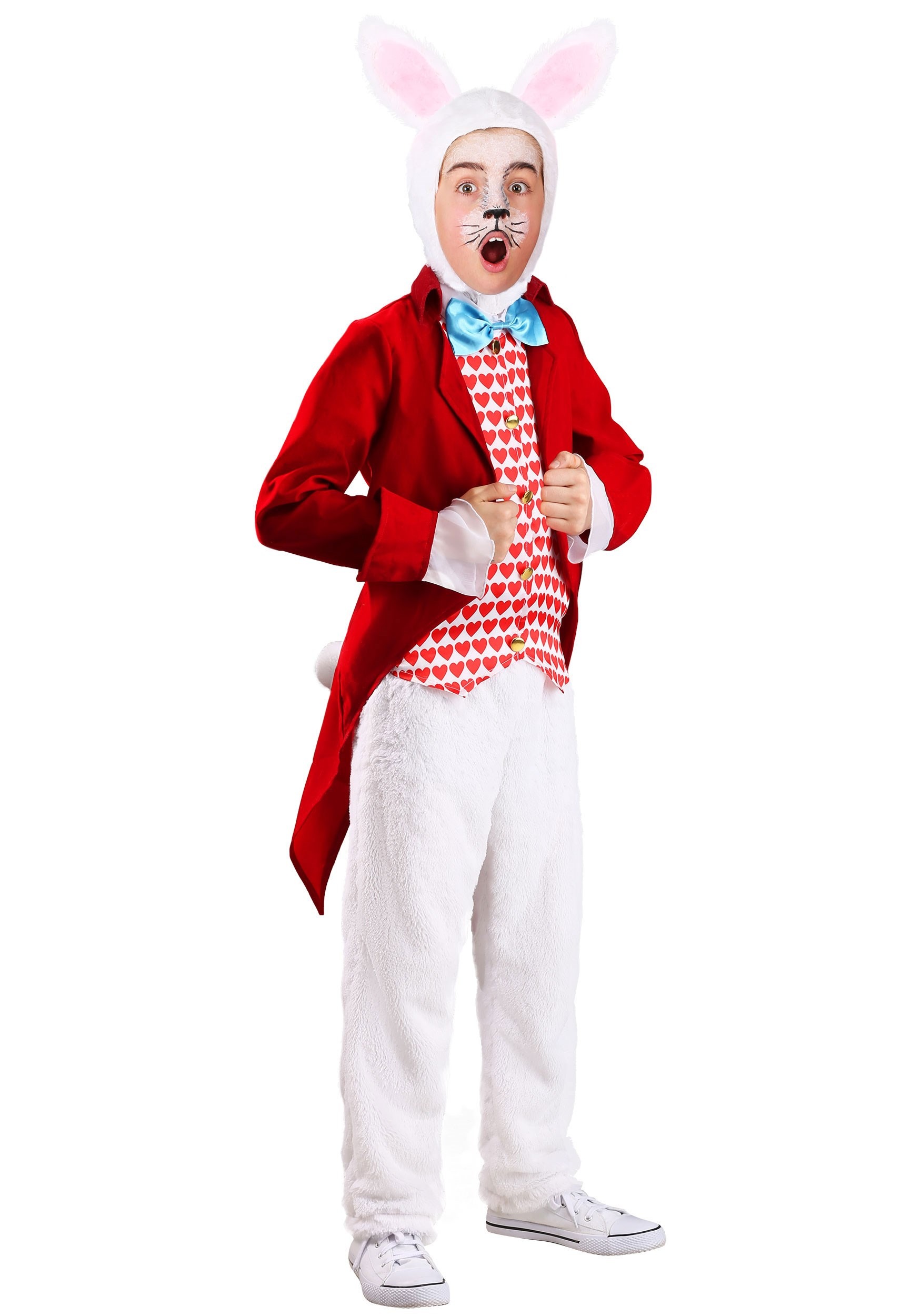 Photos - Fancy Dress FUN Costumes Fancy White Rabbit Costume for Children Red/Blue/Whit