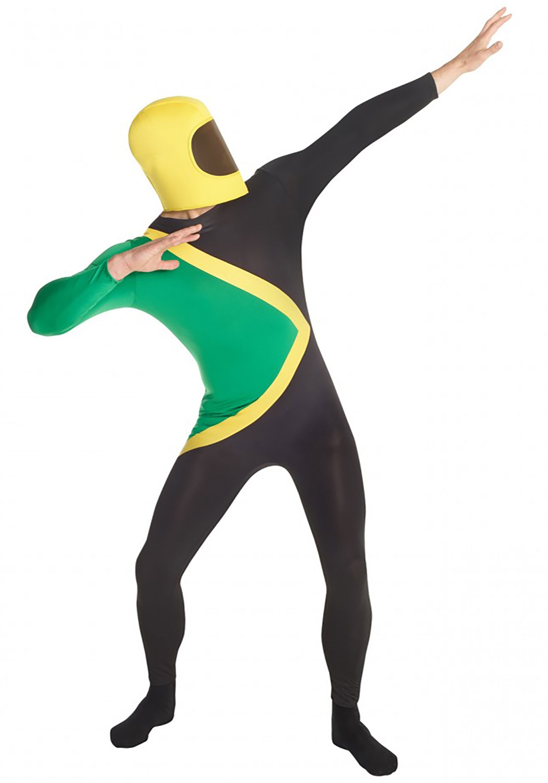 Photos - Fancy Dress Olympic Morphsuits Jamaican Bobsled Team Morphsuit for Men's Black/Green/Y 