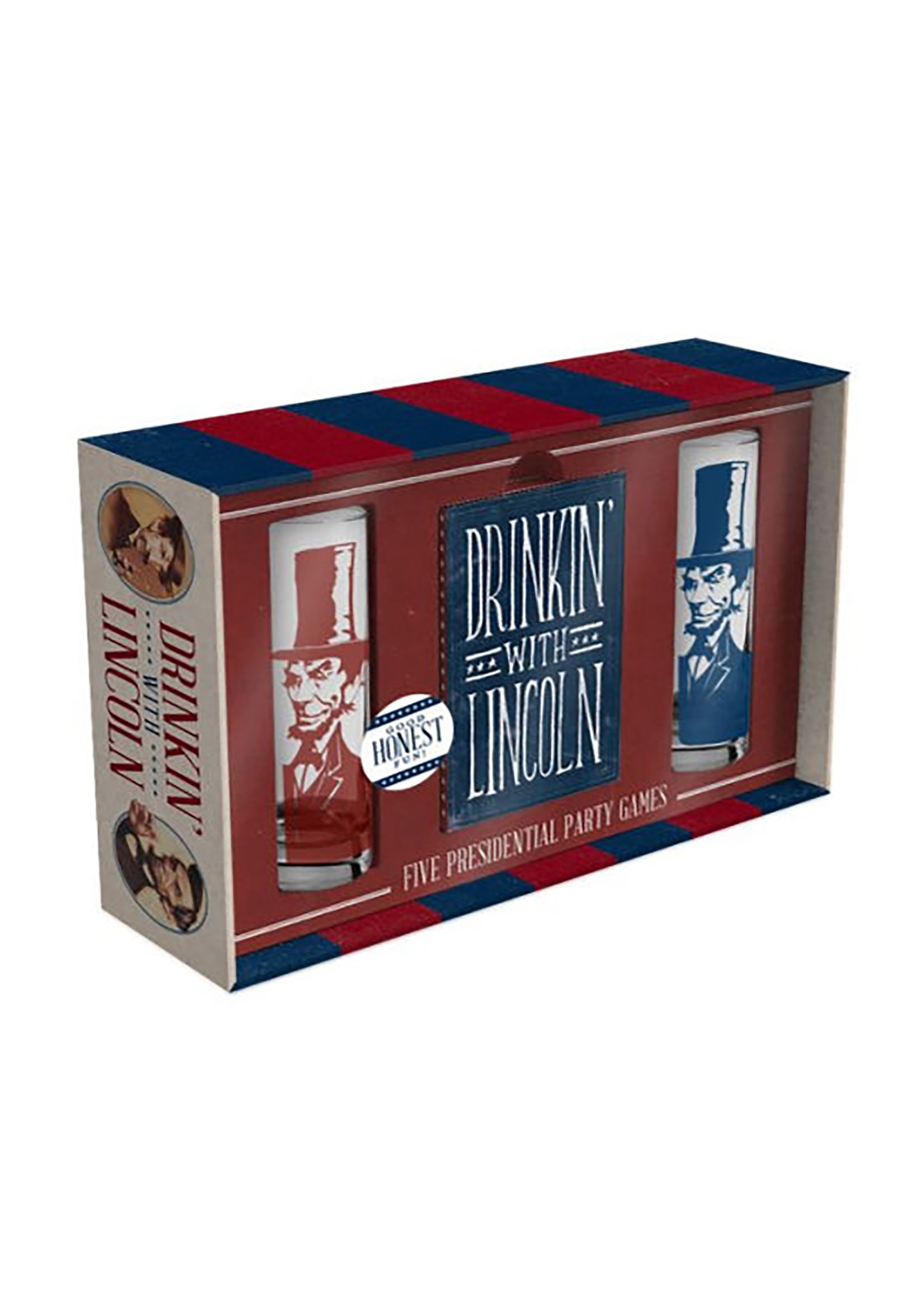 Drinkin with Lincoln Playing Cards and Shot Glass Set