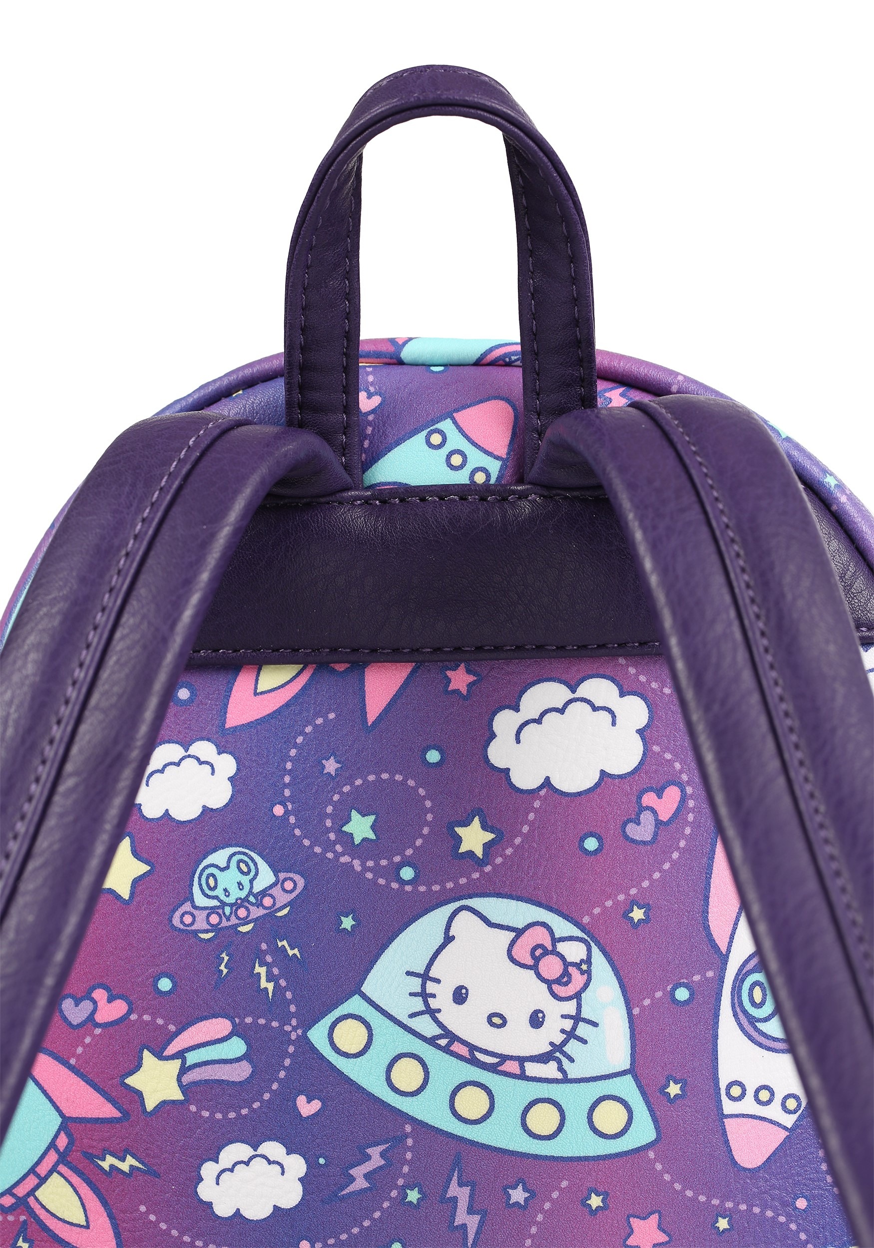 Loungefly Faux Leather Hello Kitty Spaceships Print Mini Backpack
