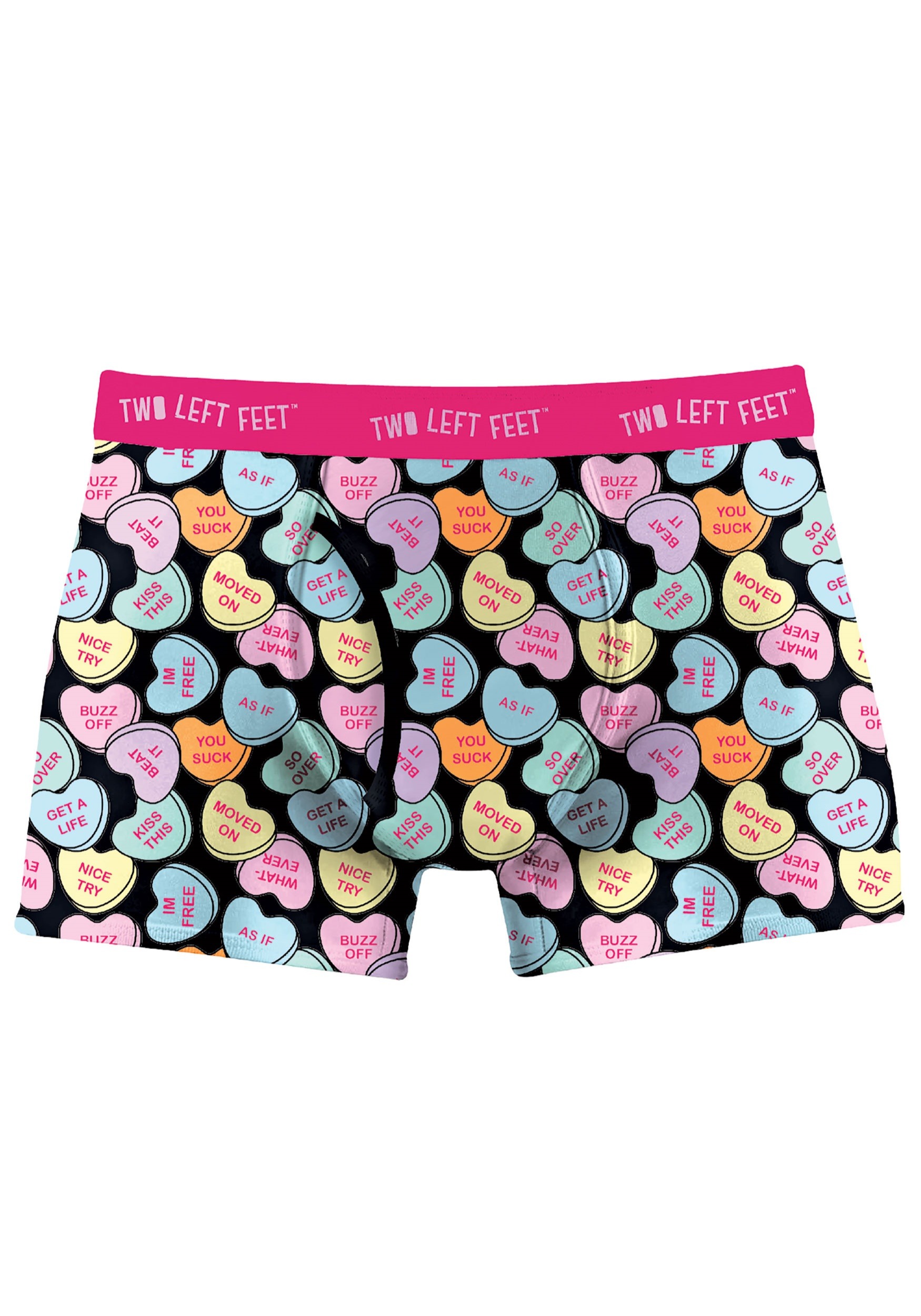 Mens Two Left Feet Bittersweet Candy Hearts Trunk Boxer Brief Underwear