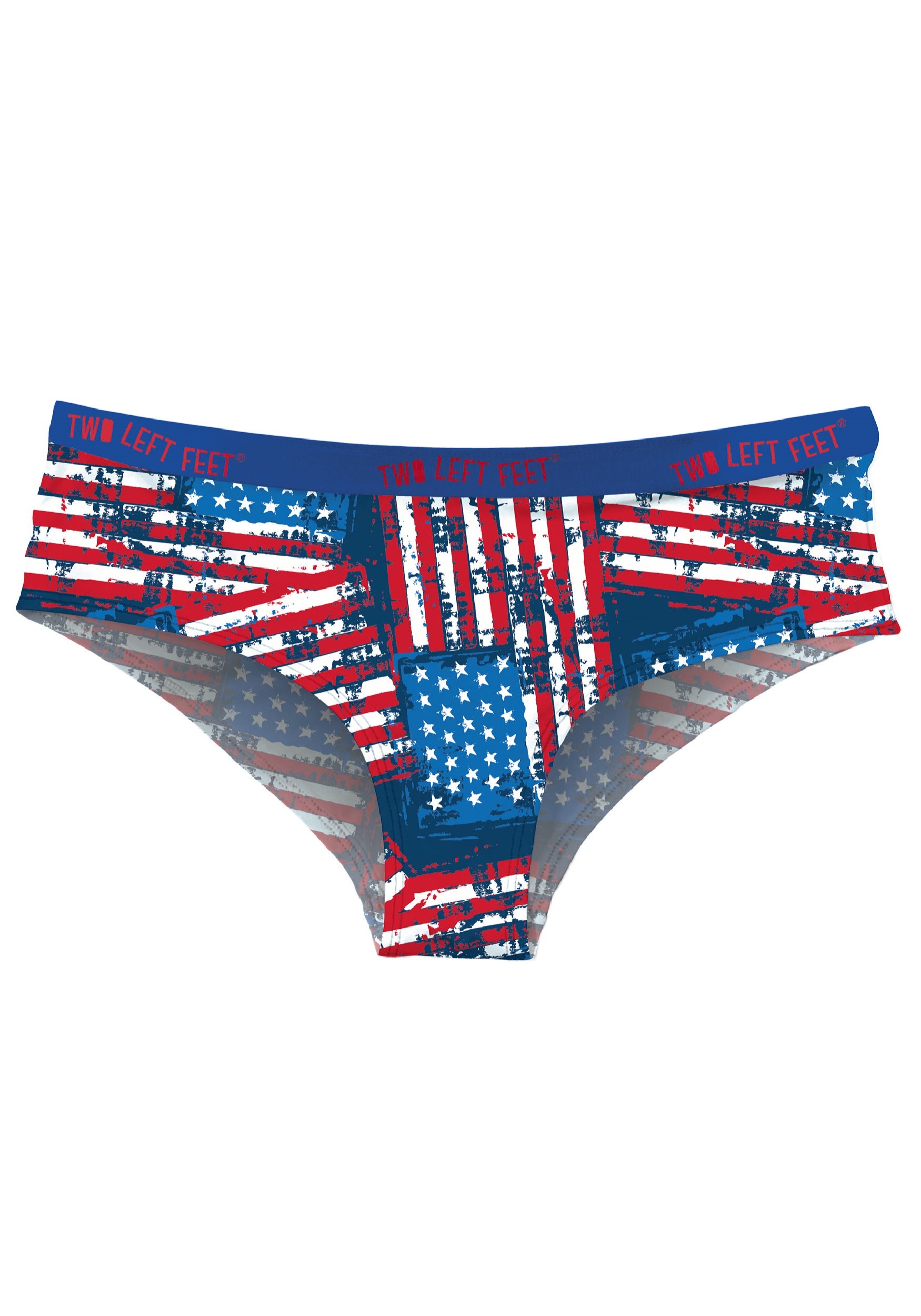 Womens Two Left Feet All-American Flag Print Hipster Underwear