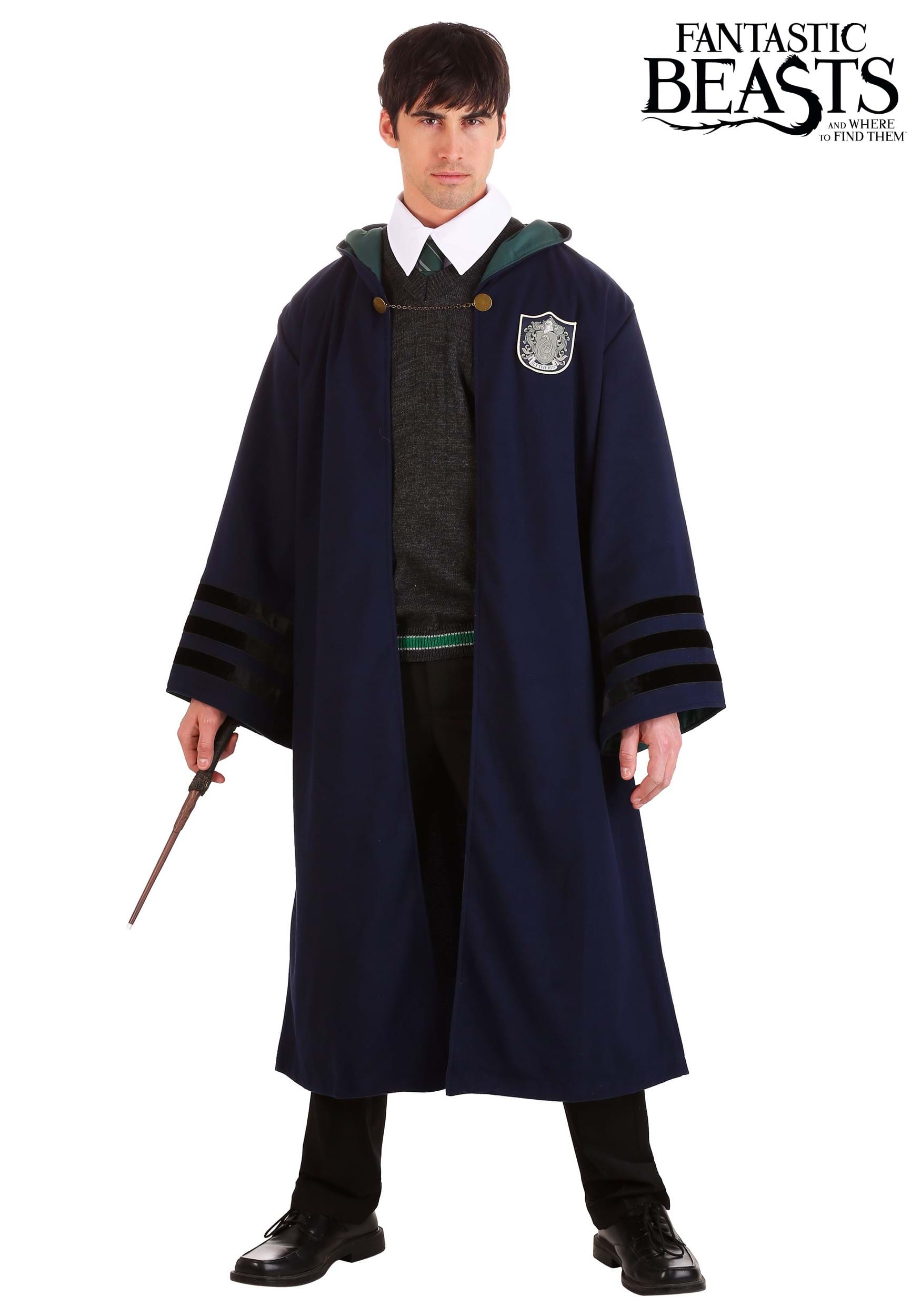 Harry Potter Hogwarts Hooded Robe Cosplay Costume Wizard Cloak Hoodie Mens L/XL