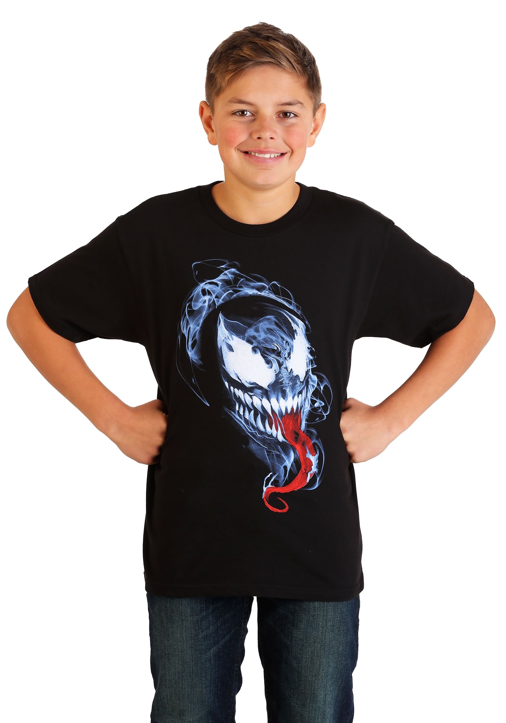 Fan Favorite Marvel S Venom Smokey Mask Boys Black T Shirt Fandom Shop - venom roblox shirt