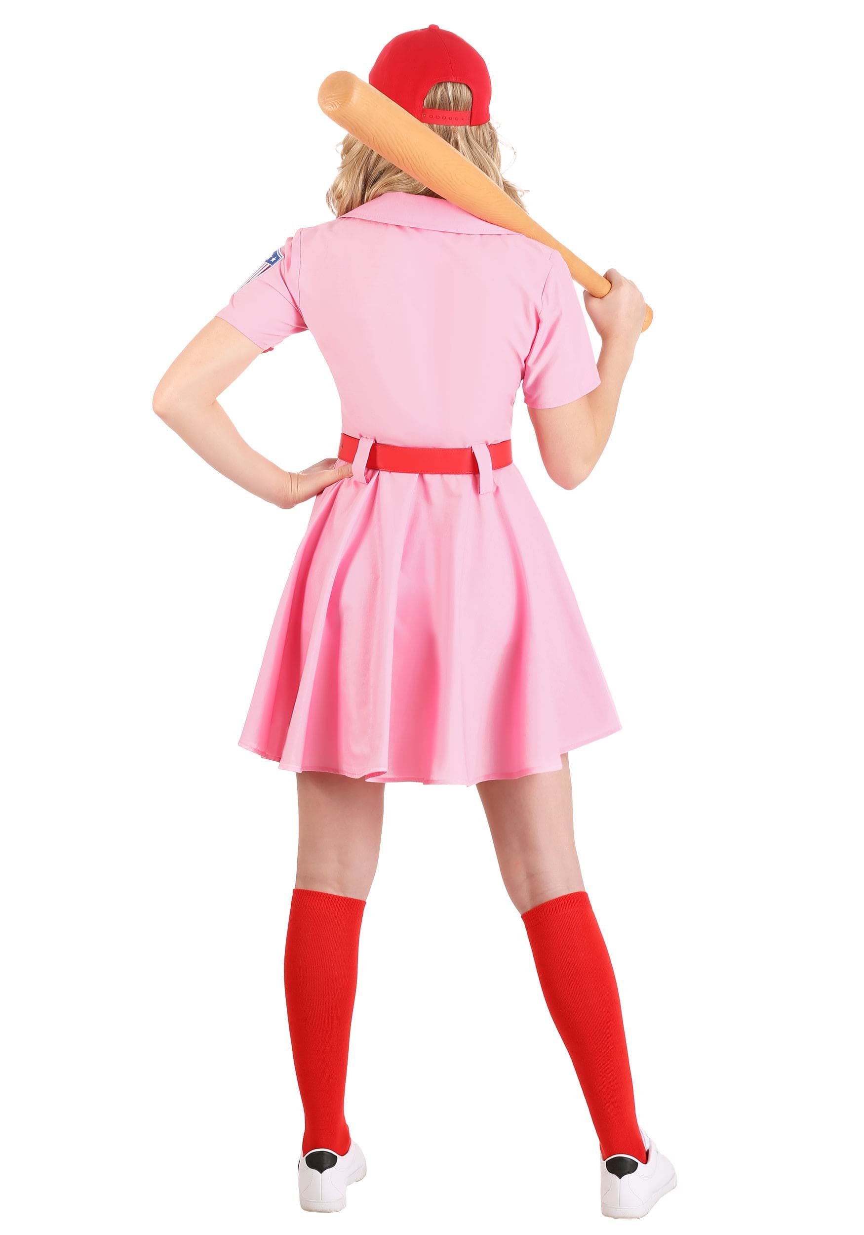 Women's A League of Their Own Economy Costume | Movie Costumes | Adult | Womens | Pink/Red | L | Fun Costumes