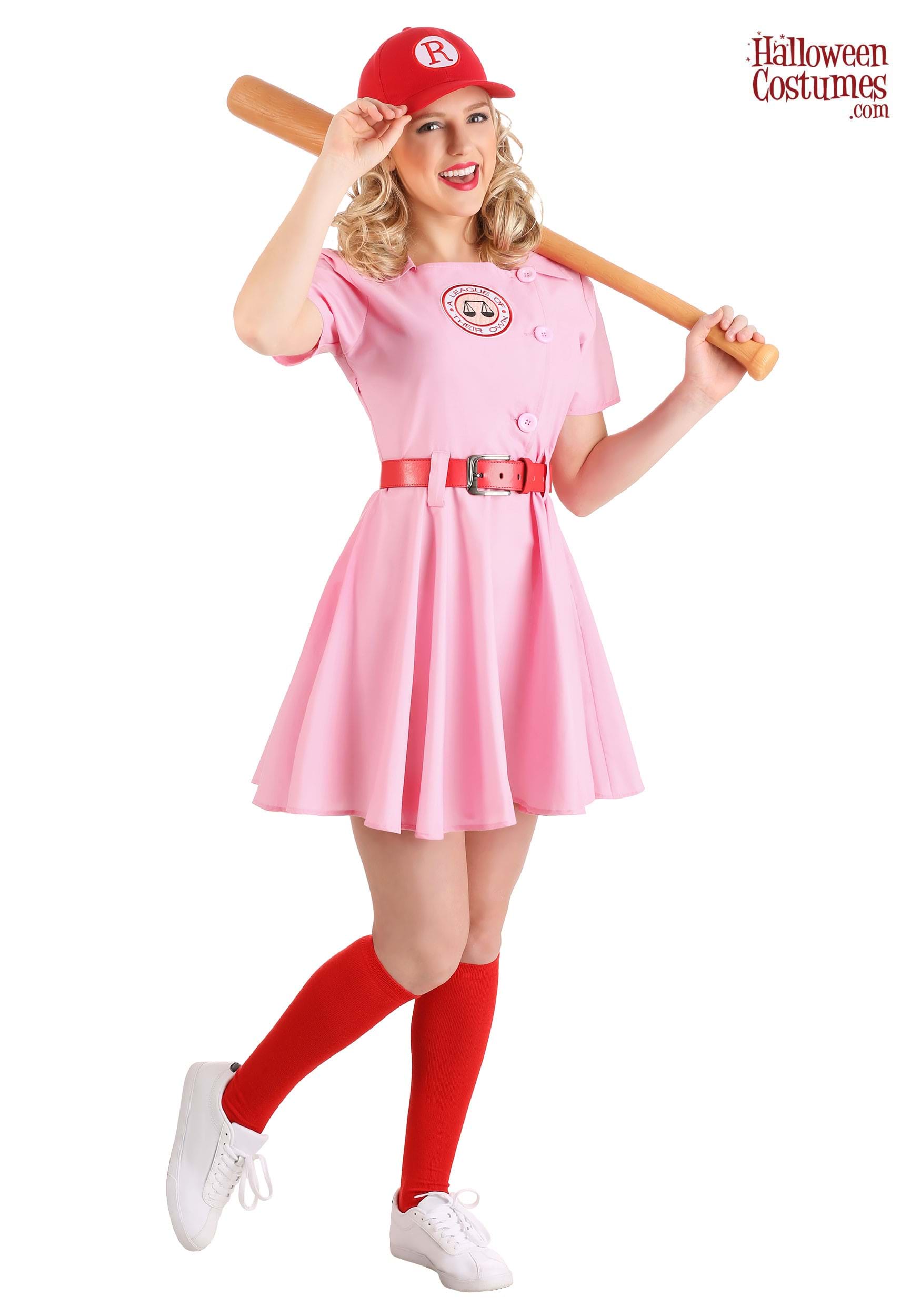 Women's A League of Their Own Economy Costume | Movie Costumes | Adult | Womens | Pink/Red | S | Fun Costumes
