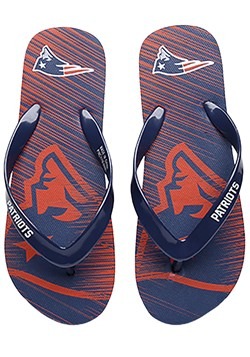 Unisex New England Patriots Diagonal Stripe Fade Flip Flops 