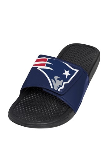 New England Patriots Men's Cropped Big Logo Slide Flip Flops