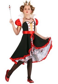 Queen of Hearts Frilly Girl's Costume Main