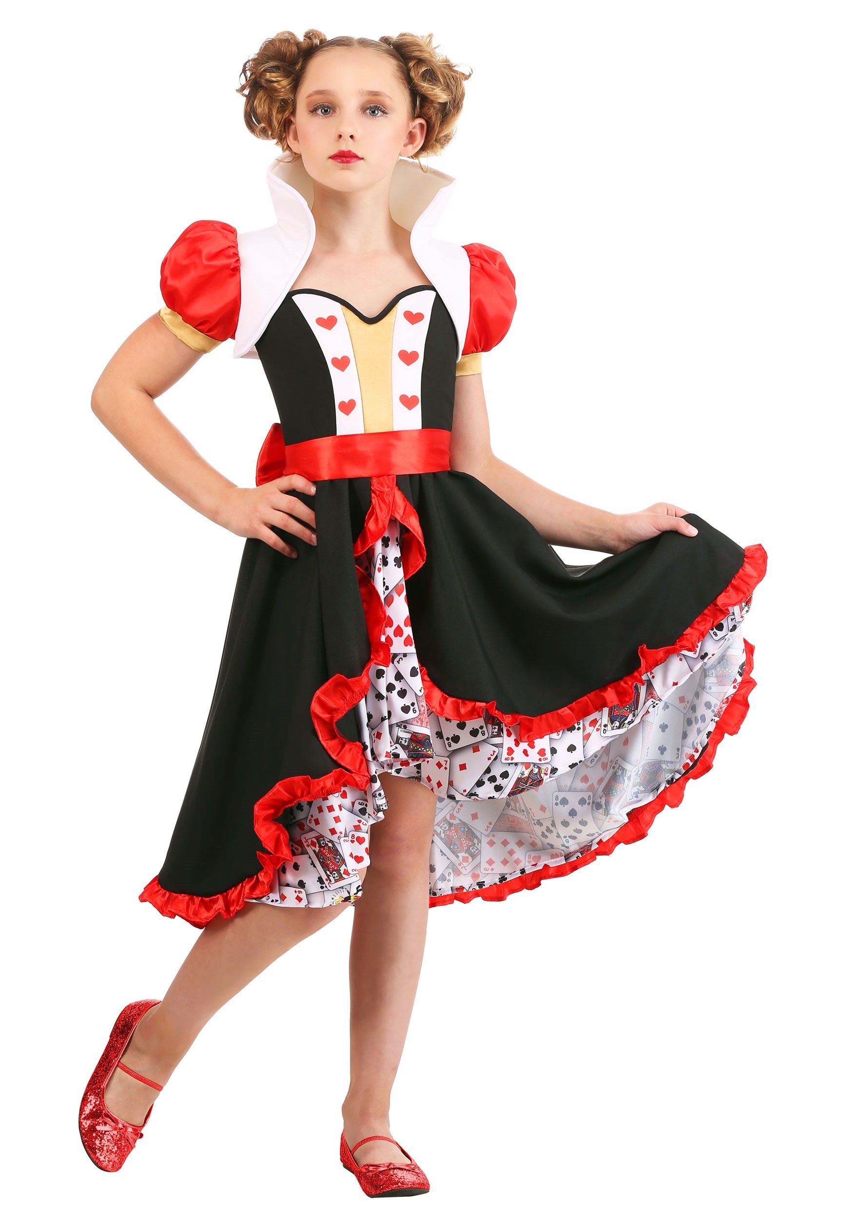 Photos - Fancy Dress FUN Costumes Queen of Hearts Girl's Frilly Costume Black/Red/White