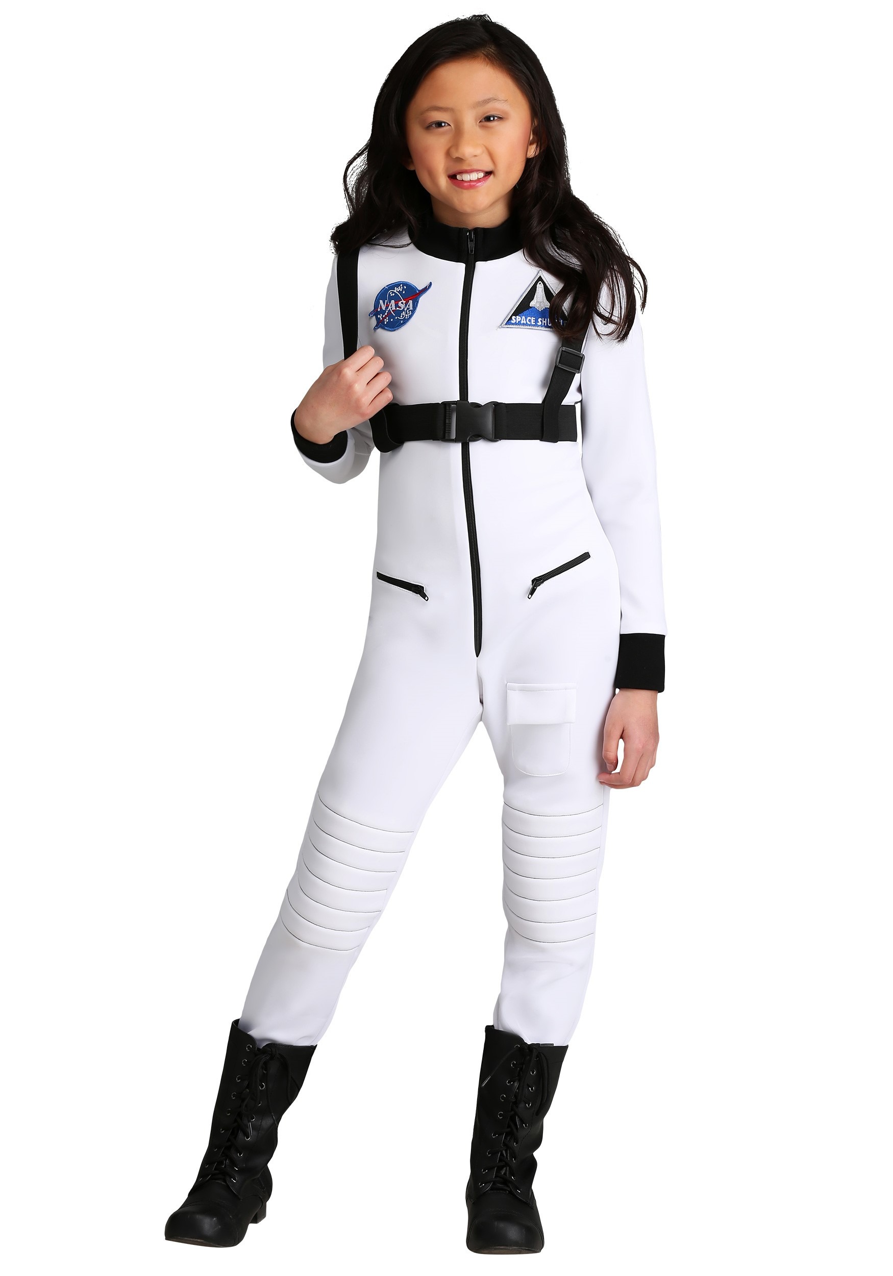 Photos - Fancy Dress FUN Costumes Girls White Astronaut Costume Black/White FUN6168CH