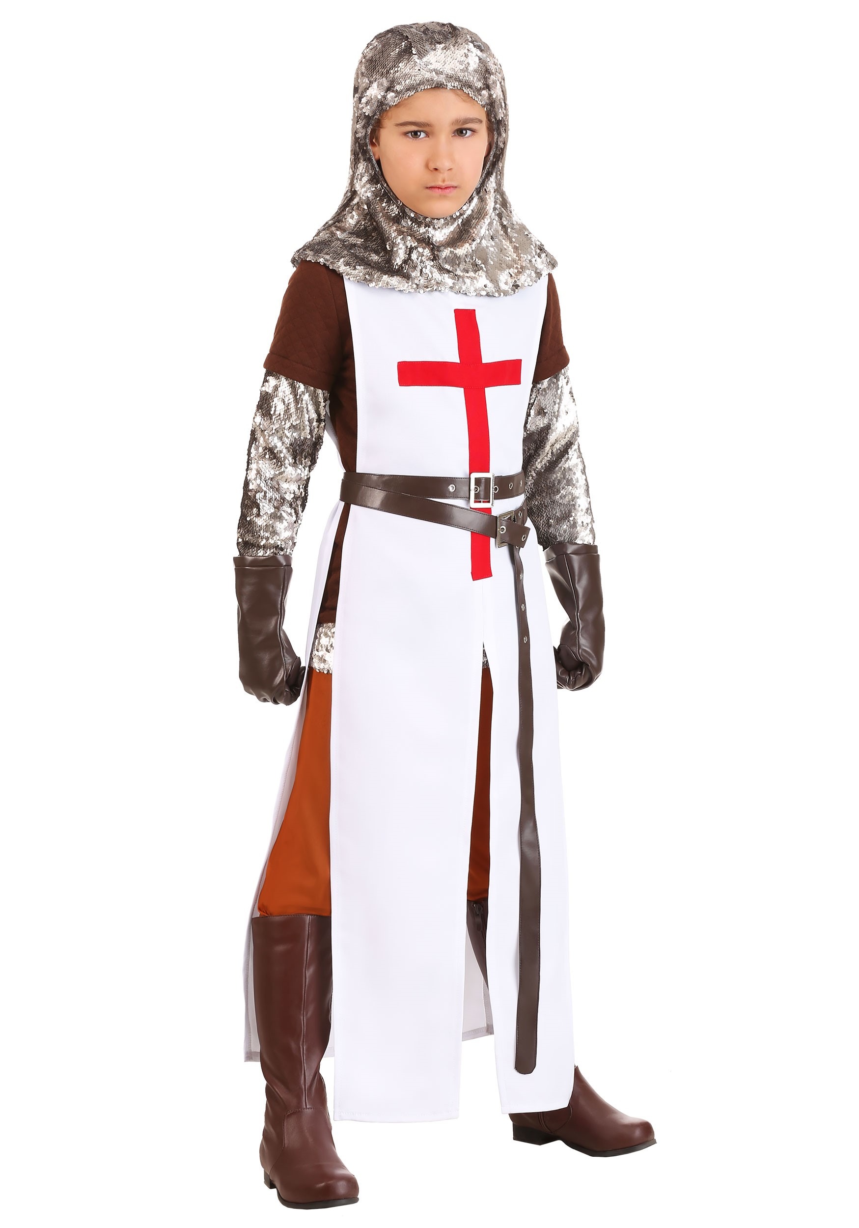 Photos - Fancy Dress Crusader FUN Costumes  Knight Costume for Boy's Brown/Gray/White FU 