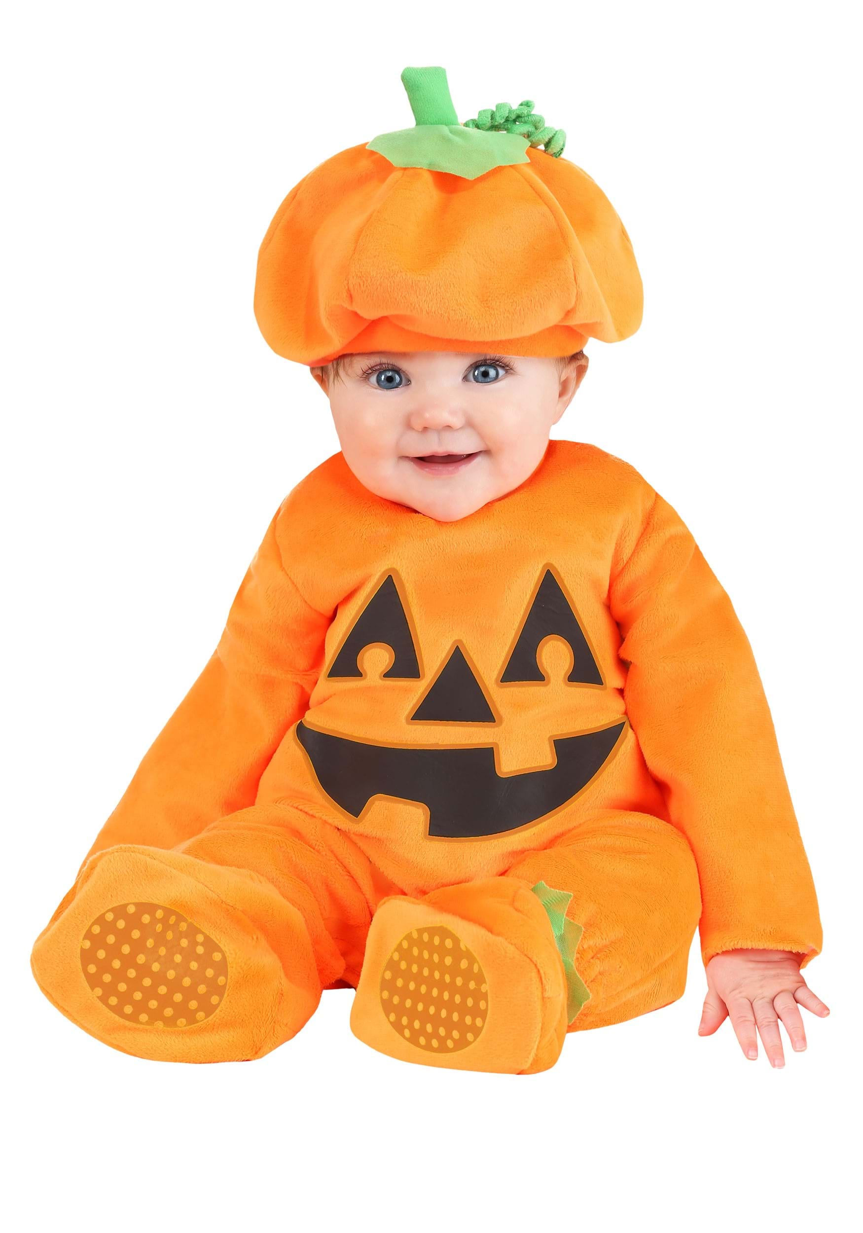 Photos - Fancy Dress FUN Costumes Orange Pumpkin Infant Costume Green/Black/Orange FUN6