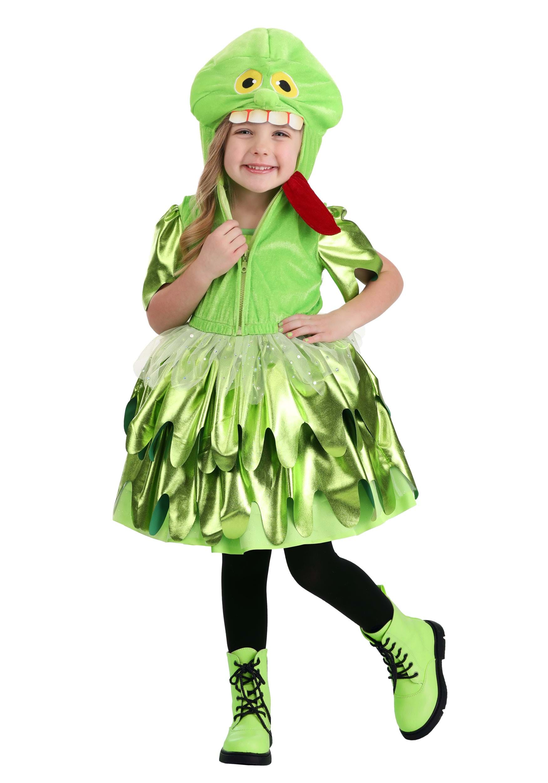Photos - Fancy Dress Ghostbusters FUN Costumes  Toddler Girl's Slimer Costume Green/Red/ 