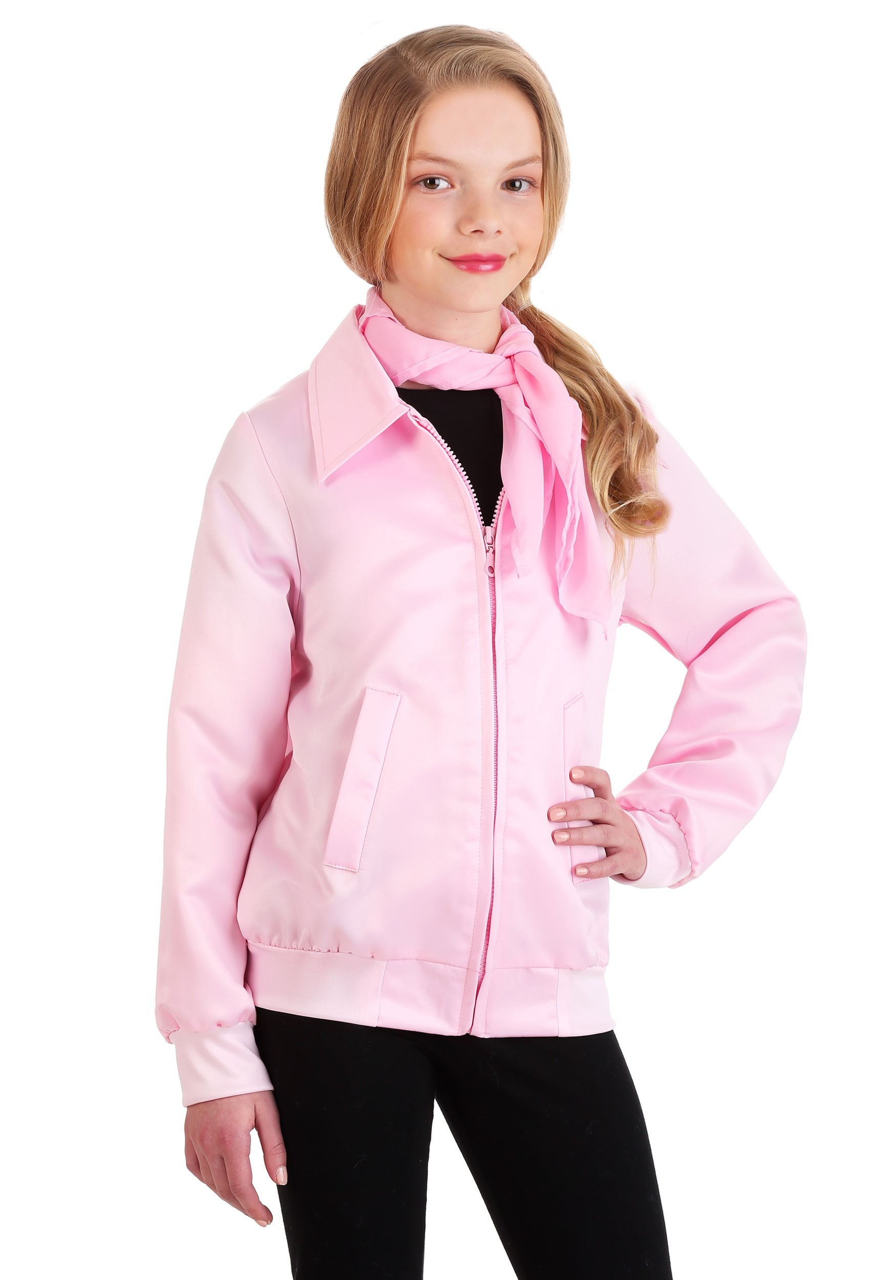 Photos - Fancy Dress FUN Costumes Girls Grease Pink Ladies Costume Jacket Black/Pink FUN011