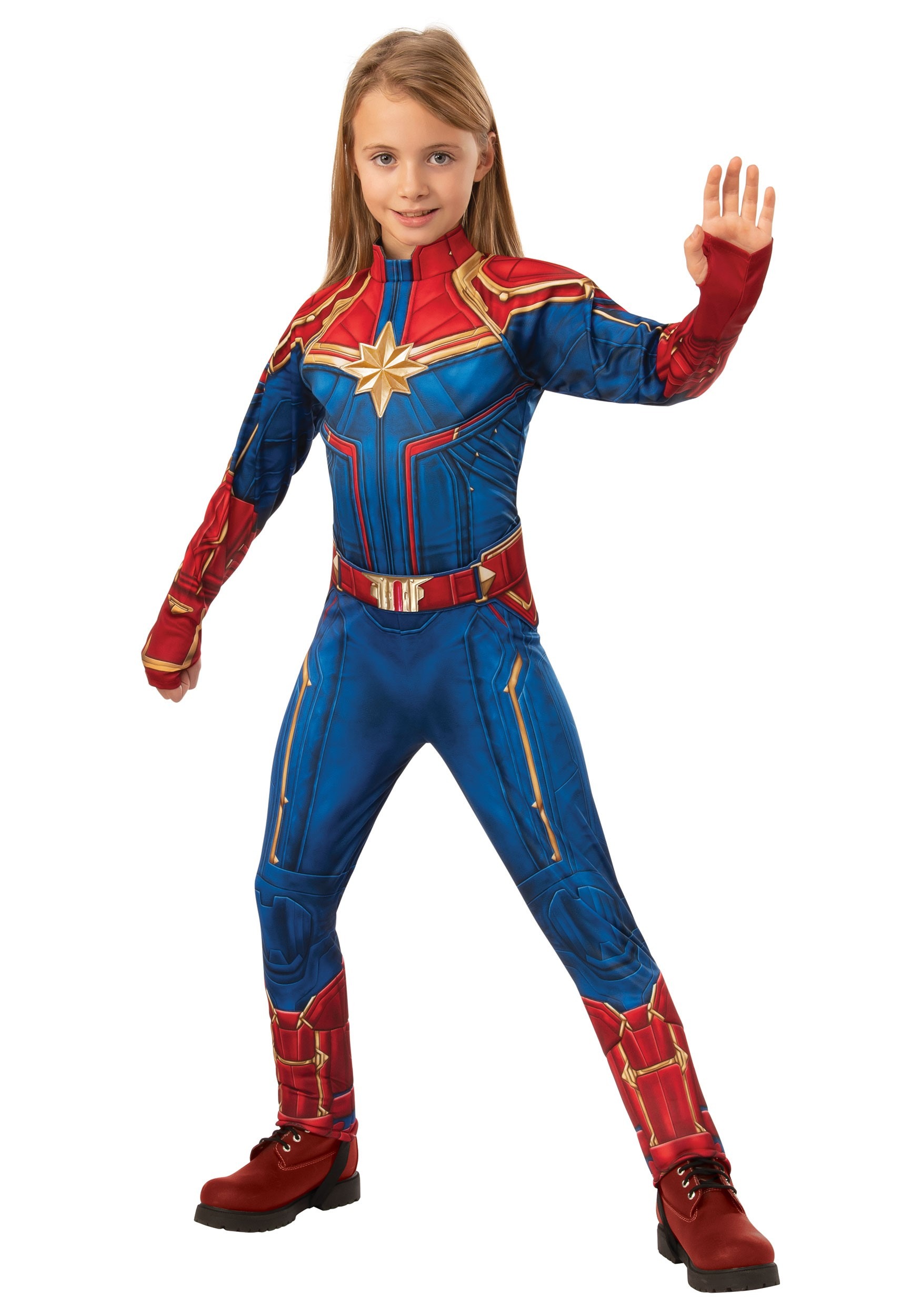 Kids Deluxe Captain Marvel Costume , Girl Superhero Costumes