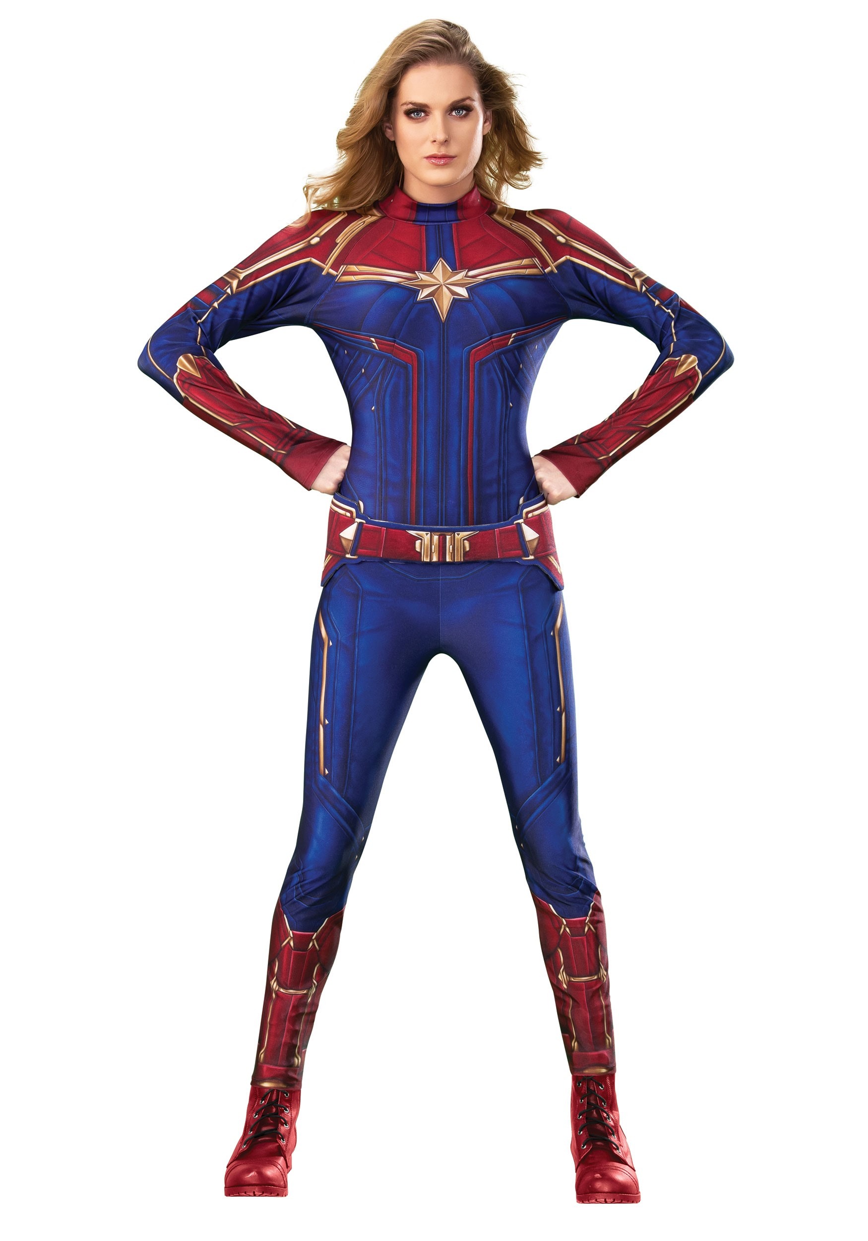 Photos - Fancy Dress Rubies Costume Co. Inc Deluxe Captain Marvel Women's Costume Blue/Red 