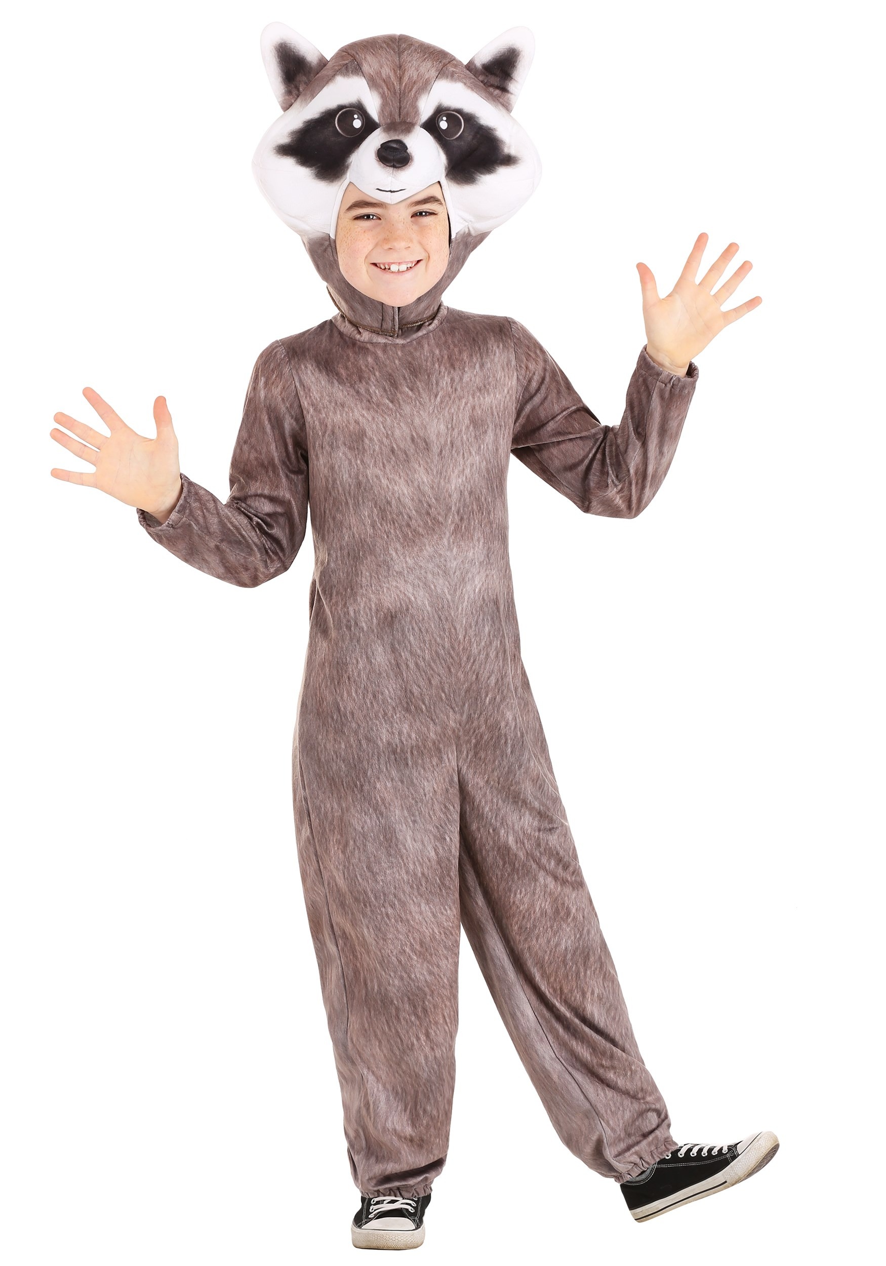 Photos - Fancy Dress FUN Costumes Realistic Raccoon Costume for Kid's Black/Gray/White