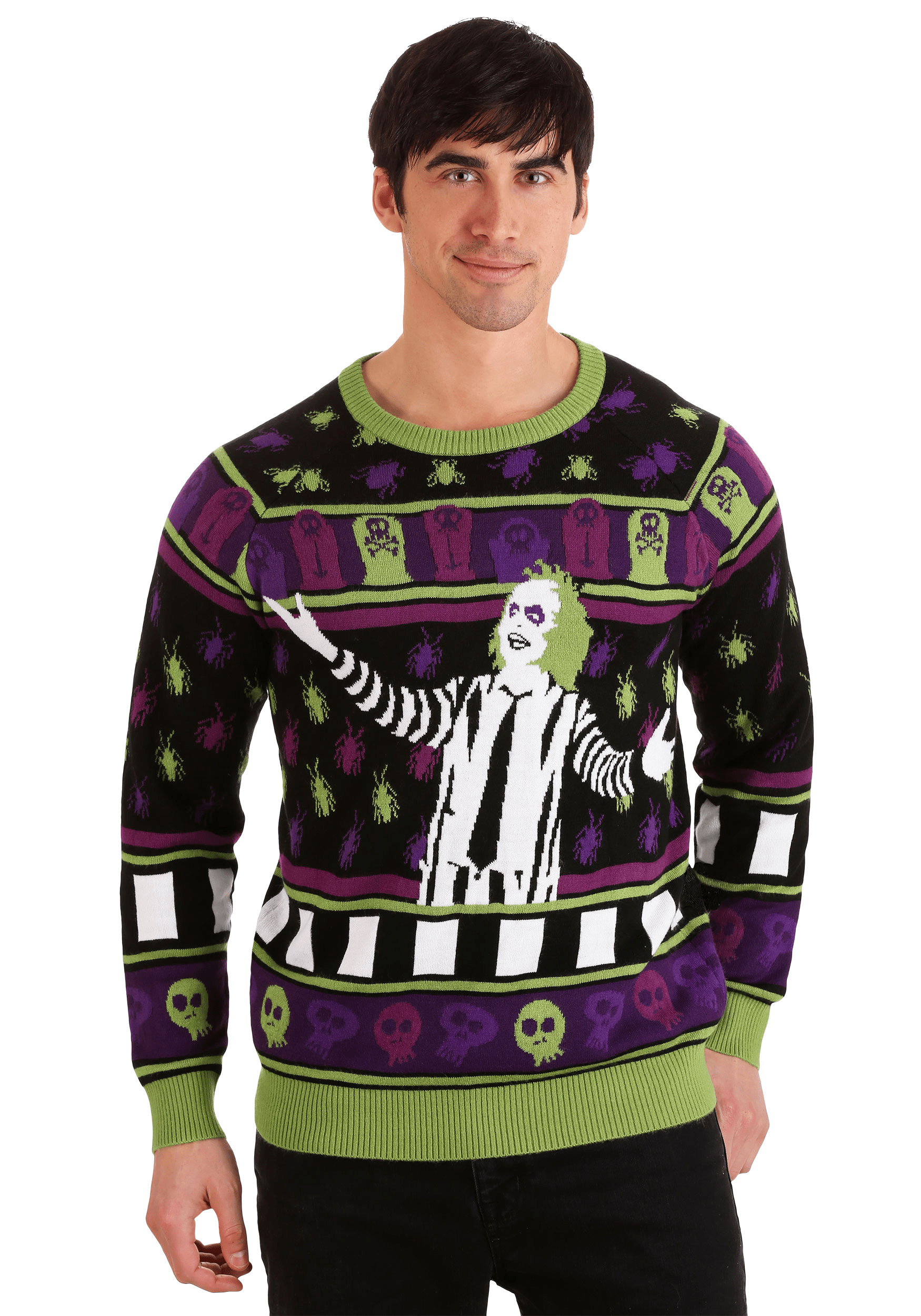 Beetlejuice Its Showtime! Ugly Halloween Sweater for Adults | Halloween Sweaters