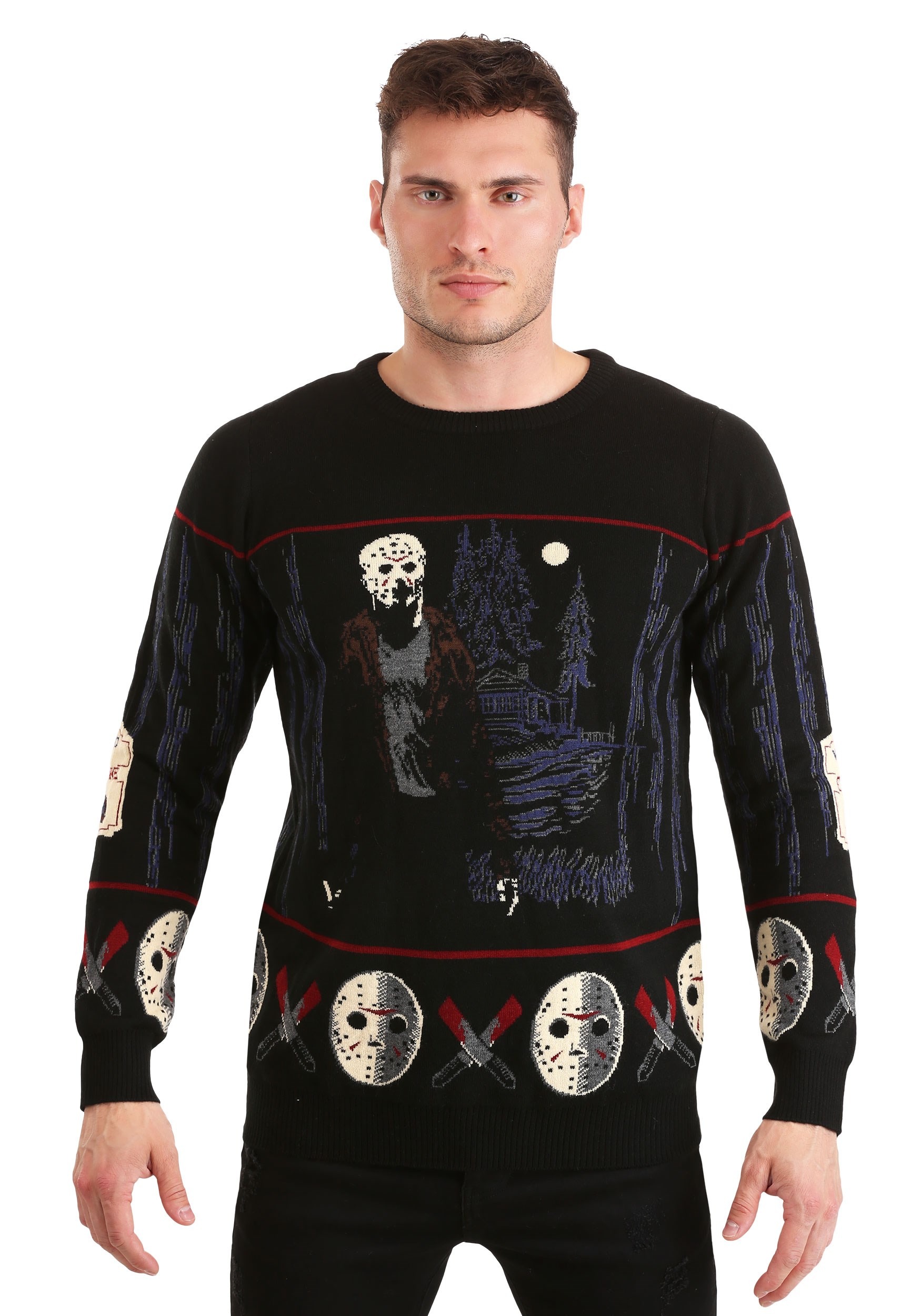 Friday the 13th Camp Crystal Lake Ugly Halloween Sweater for Adults