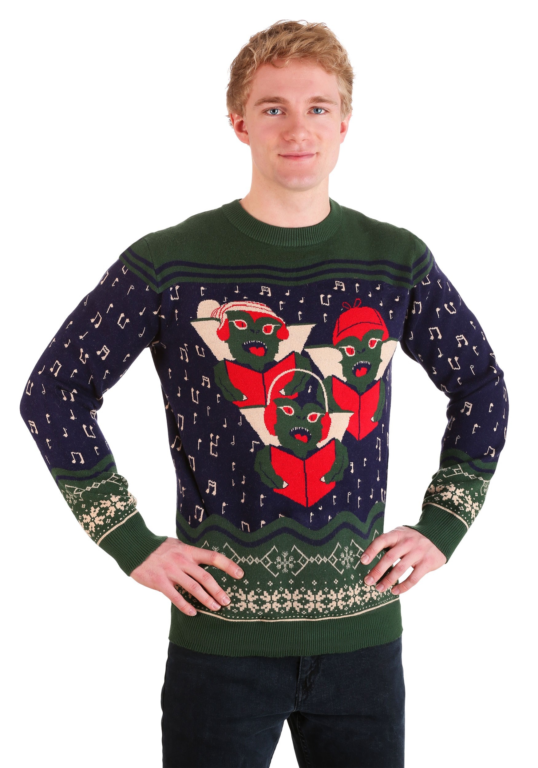 Adult Gremlins Caroling Trio Ugly Christmas Sweater